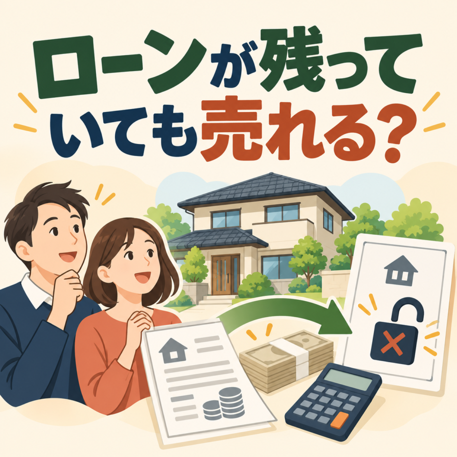 住宅ローンが残る家の売却を考えるイラスト